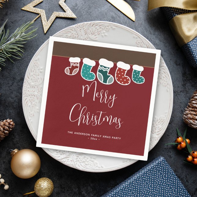 Servilleta De Papel Moderno y simple fiesta de vacaciones de Navidades (Subido por el creador)