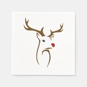 Servilleta De Papel Modernos Navidades de arte de la línea de ciervos