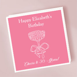 Servilleta De Papel Modernos saludos rosados a servilletas de cumpleañ