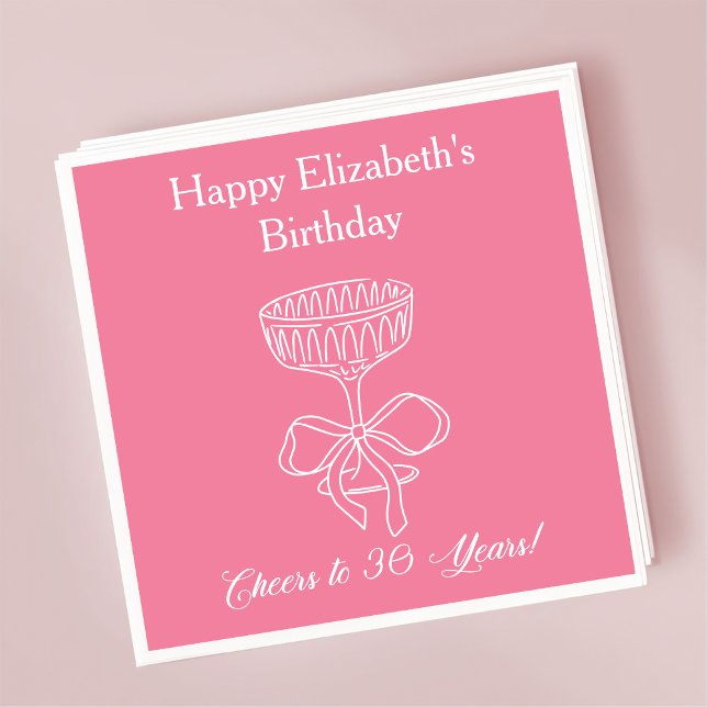 Servilleta De Papel Modernos saludos rosados a servilletas de cumpleañ (Subido por el creador)