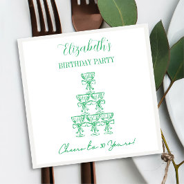 Servilleta De Papel Modernos saludos verdes a toallas de cumpleaños de