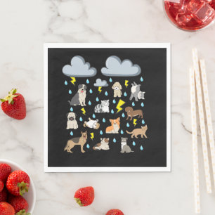 Servilleta De Papel Modismo inglés divertido Lloviendo Gatos y Perros 