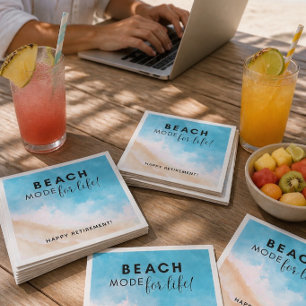 Servilleta De Papel Modo Playa para la Vida   Jubilación   Personalíza