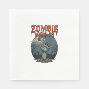 Servilleta De Papel Modo Zombie Halloween Mano Cementerio Luna_1
