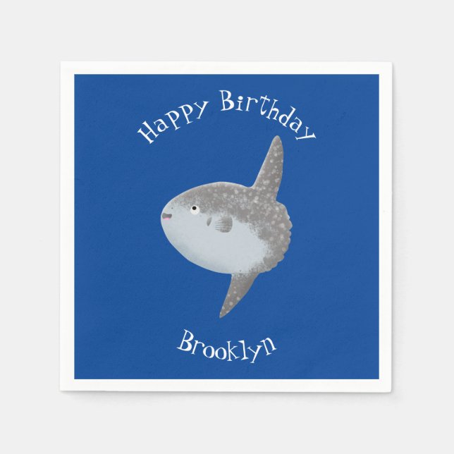 Servilleta De Papel Mola mola de pez luna oceánica lindo personalizado (Anverso)