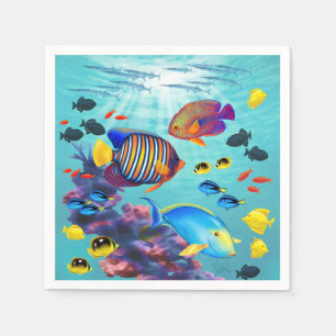 Servilleta De Papel Molokini Cove Pescado Tropical Hawaiano