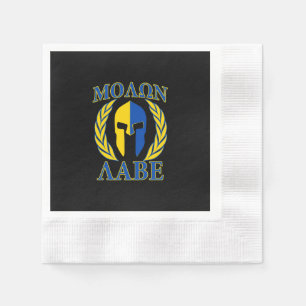 Servilleta De Papel Molon Labe Spartan Armor Laureados Decoración Azul