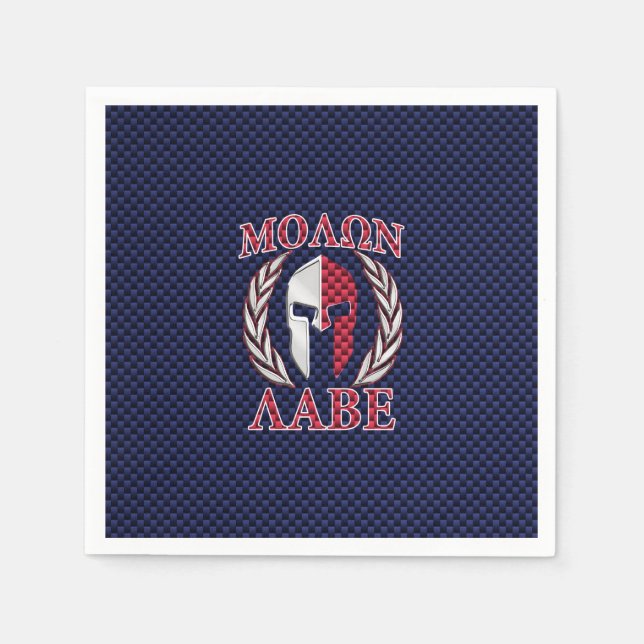 Servilleta De Papel Molon Labe Spartan Warrian Cromado de fibra de car (Anverso)