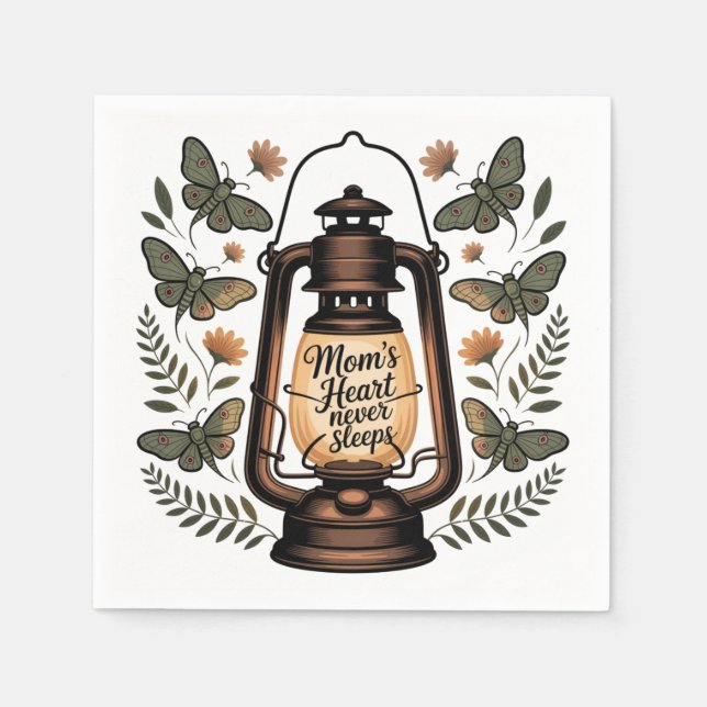 Servilleta De Papel Mom’s Heart Never Sleeps (Anverso)