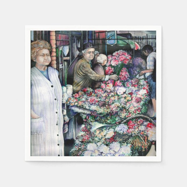 Servilleta De Papel Momento mágico en el mercado de Misloc (Anverso)