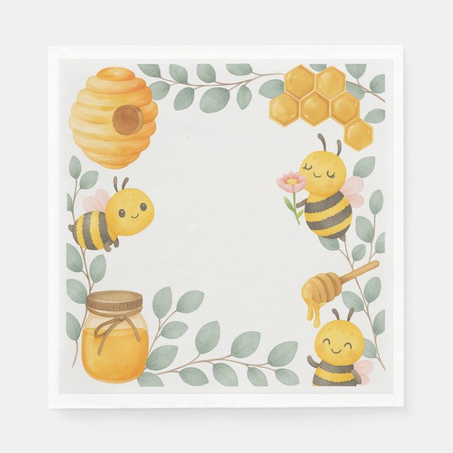 Servilleta De Papel Mommy to Bee Baby Shower Luncheon Napkin (Anverso)
