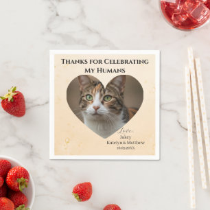 Servilleta De Papel Mona de Mascota Personalizada Gato Foto Gracias Be