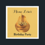 Servilleta De Papel Mona Lisa 90th Birthday Party Paper Napkins<br><div class="desc">Las servilletas de papel de cumpleaños del personalizable.</div>