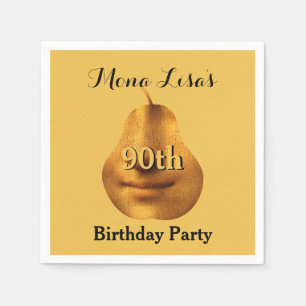 Servilleta De Papel Mona Lisa 90th Birthday Party Paper Napkins