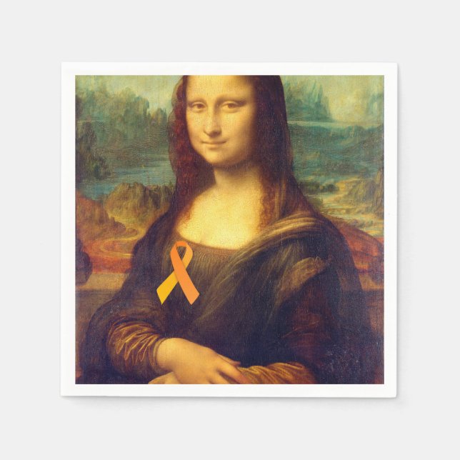 Servilleta De Papel Mona Lisa Con Cinta Naranja (Anverso)