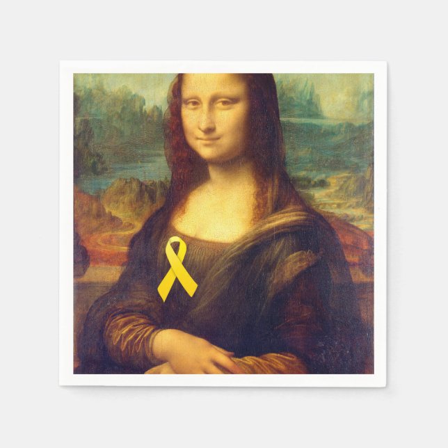 Servilleta De Papel Mona Lisa Con Cintas Amarillas (Anverso)