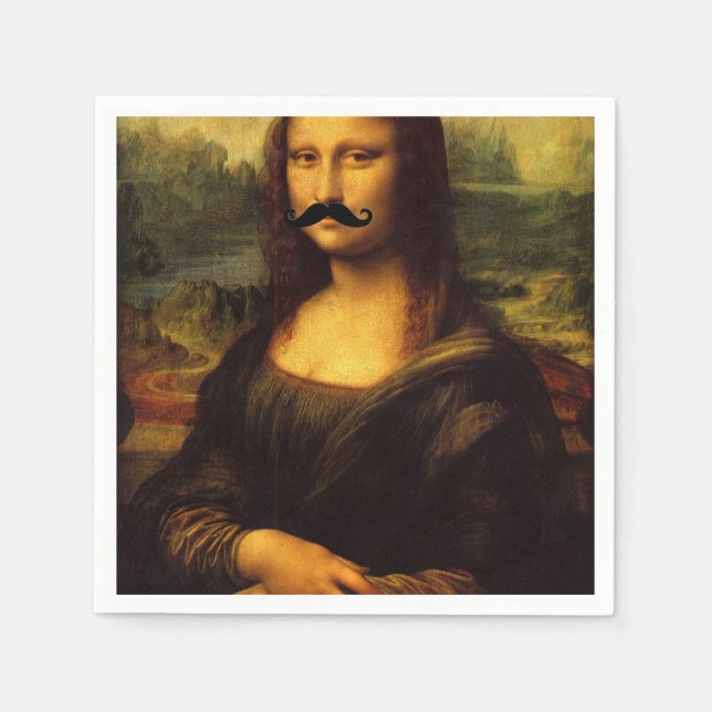 Servilleta De Papel Mona Lisa Con Mustache (Anverso)