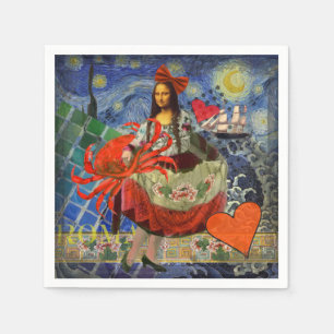 Servilleta De Papel Mona Lisa Fun Zodiac Whimsical