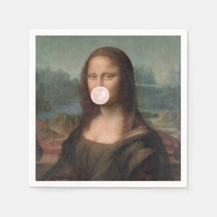 Servilleta De Papel Mona Lisa Soplando chicle rosa