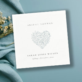 Servilleta De Papel Monada Minimalista Floral Azul Oscuro Bridal Showe