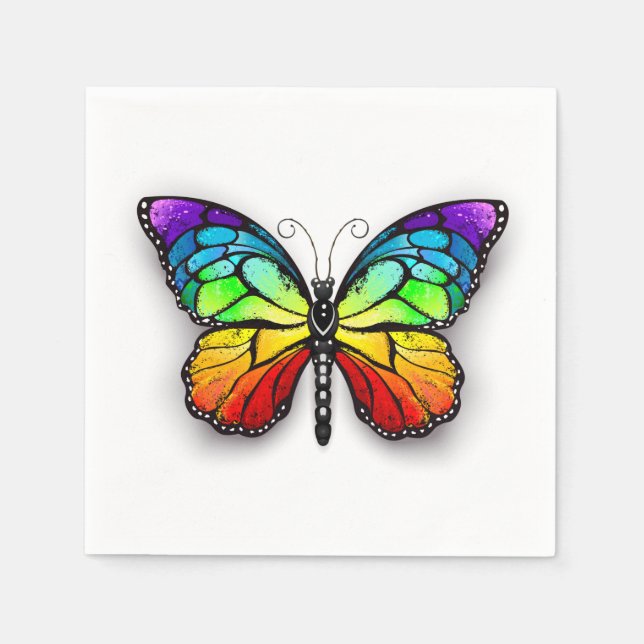 Servilleta De Papel Monarca de mariposa arcoiris (Anverso)