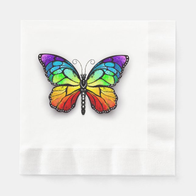 Servilleta De Papel Monarca de mariposa arcoiris (Anverso)