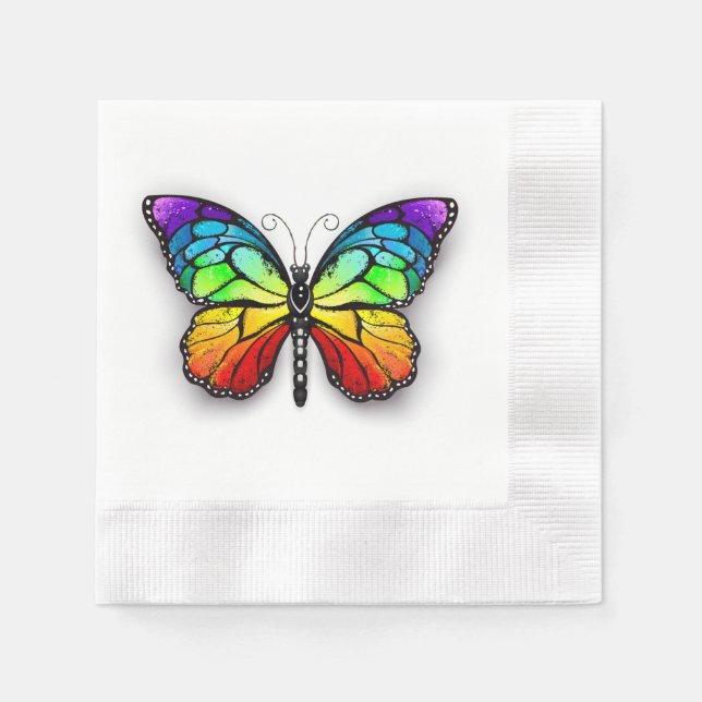 Servilleta De Papel Monarca de mariposa arcoiris (Anverso)