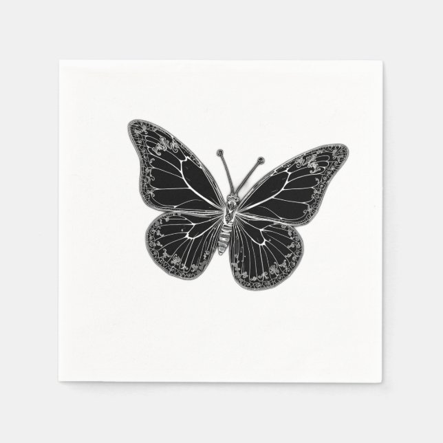 Servilleta De Papel Monarch Butterfly with Detailed Wing Patterns (Anverso)