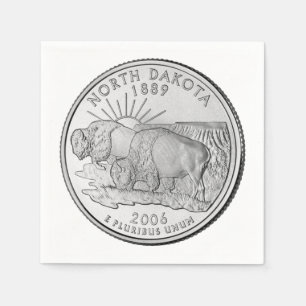Servilleta De Papel Moneda de veinticinco centavos del estado de Dakot