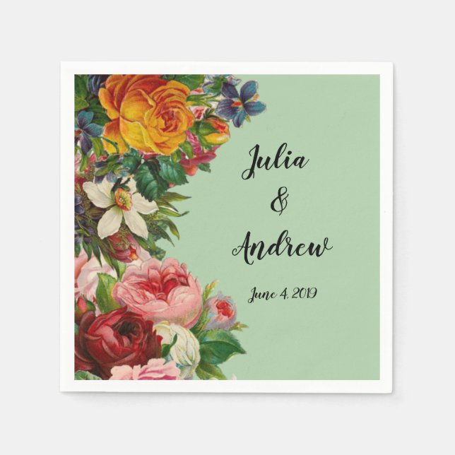 Servilleta De Papel Moneda floral (Anverso)