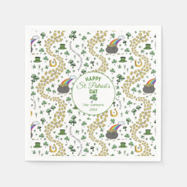 Servilleta De Papel Monedas de Alegría y Chispas Verdes Día de Santa P