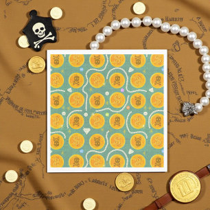 Servilleta De Papel Monedas piratas de oro y patrón de perlas