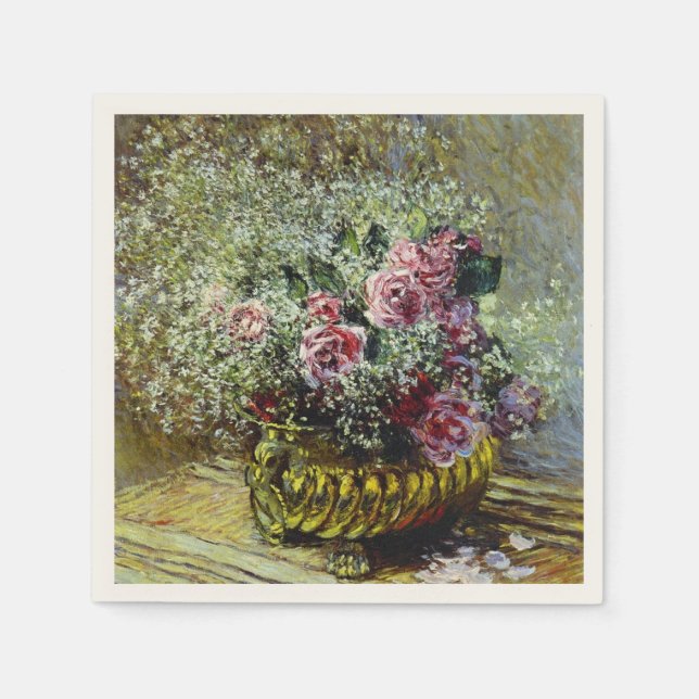 Servilleta De Papel Monet - Flores en una olla (Anverso)