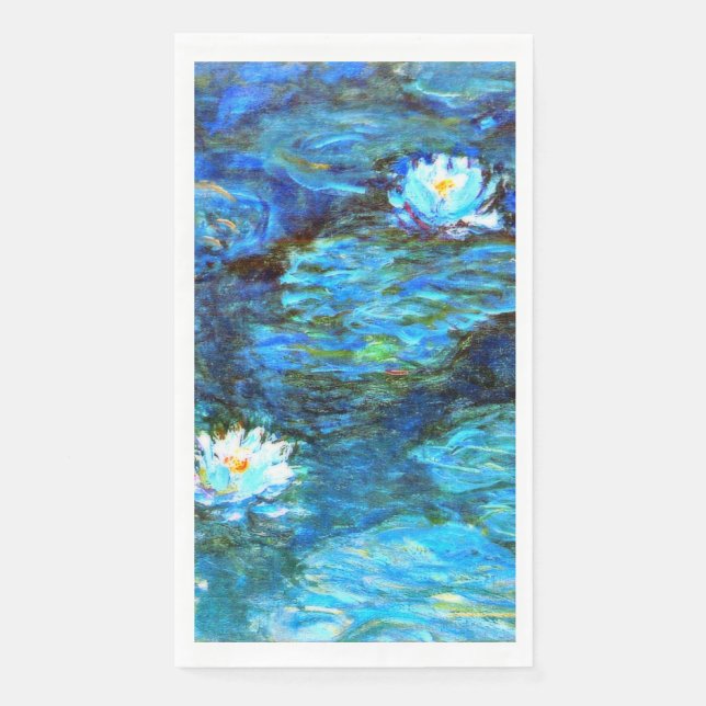 Servilleta De Papel Monet - Lilies de agua (azul) (Anverso)