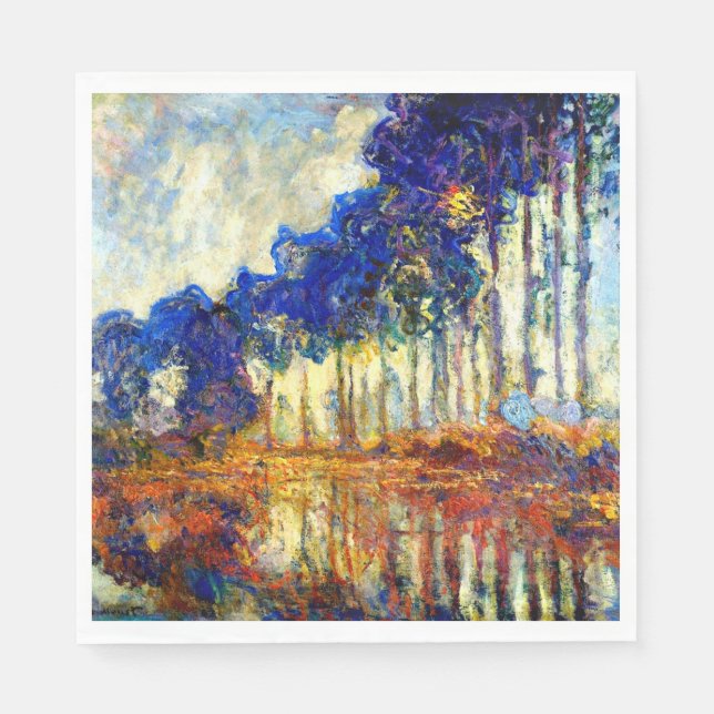 Servilleta De Papel Monet - Los álamos en otoño, (Anverso)