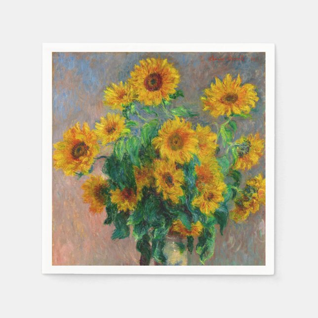 Servilleta De Papel Monet Sunflowers (Anverso)