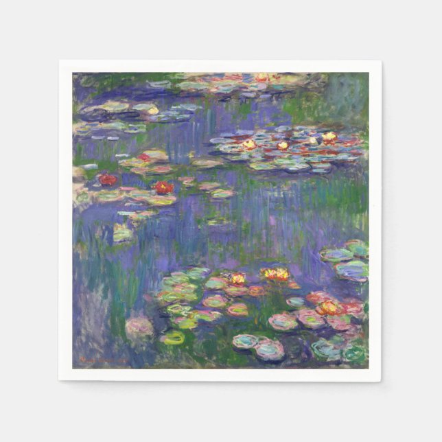 Servilleta De Papel Monet Water Lilies Masterpiece Pintura (Anverso)