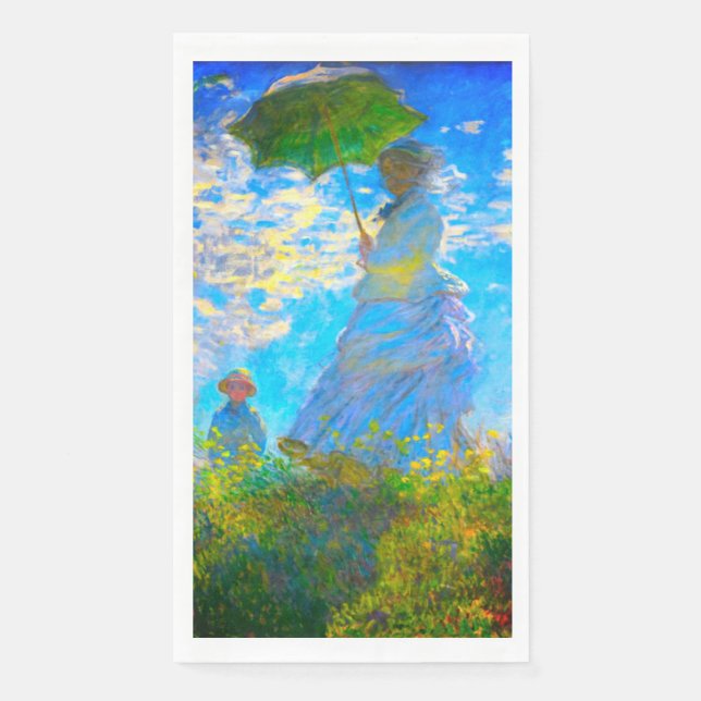 Servilleta De Papel Monet Woman con una sombrilla (Anverso)