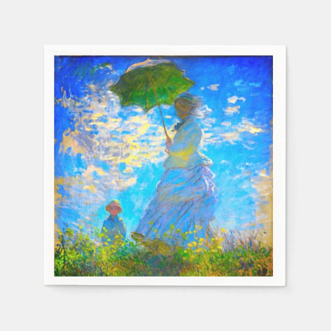 Servilleta De Papel Monet Woman con una sombrilla (Anverso)