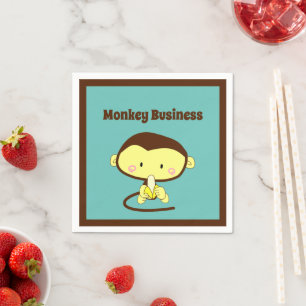 Servilleta De Papel Monkey Business Funny Personalizado Monkey Design