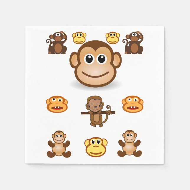 Servilleta De Papel Monkey Napkin (Anverso)