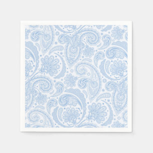 Servilleta De Papel Mono azul blanco lindo con estampado de paisley