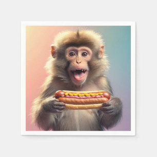 Servilleta De Papel Mono lindo con hotdog