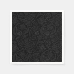 Servilleta De Papel Mono patrón de paisley negro lindo