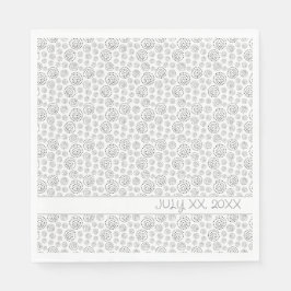 Servilleta De Papel Monochromatic Black Geometric Swirls Pattern