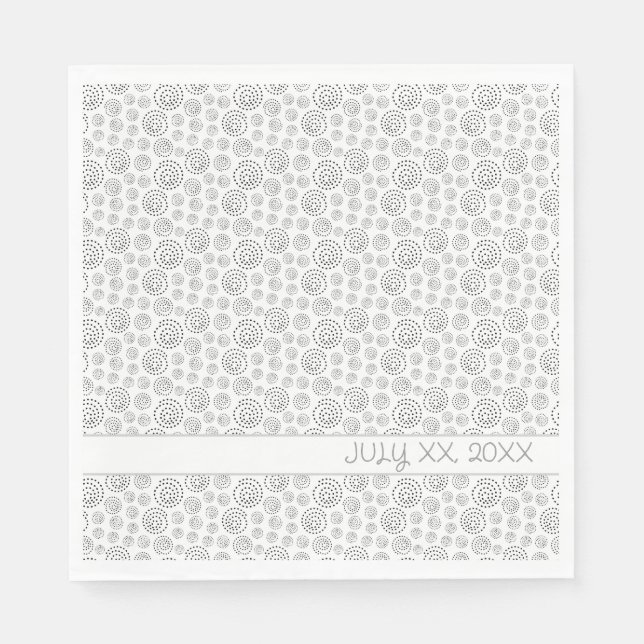 Servilleta De Papel Monochromatic Black Geometric Swirls Pattern (Anverso)