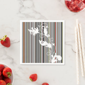 Servilleta De Papel Monochromatic Pinstripe