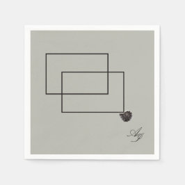 Servilleta De Papel Monocromo neutro de la vida marina de Japón