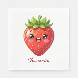 Servilleta De Papel Monogram cute strawberry kawaii