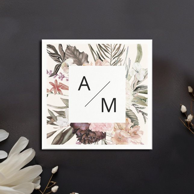 Servilleta De Papel Monogram Floral Wedding  (Subido por el creador)